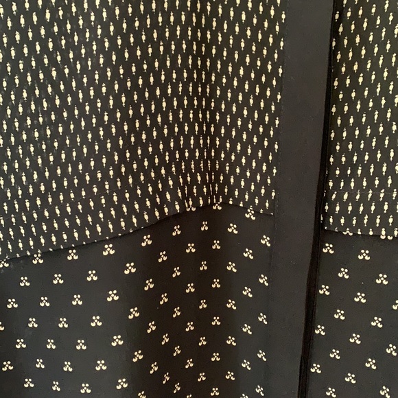 Club Monaco Navy Print Silk Blouse - Picture 2 of 4